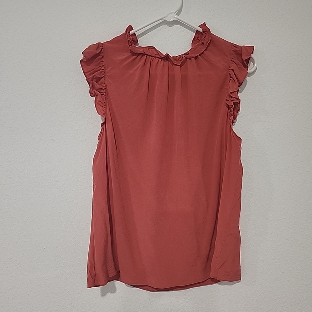 Antonio Melani Blouse Women's LG Ruffle Sleeveless Tank Top Flutter Shirt Boho